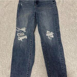 Express Women's Dark Blue Straight Leg Jeans